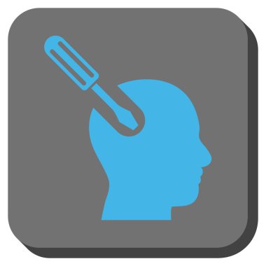 Beyin aracı kare vektör simge yuvarlak