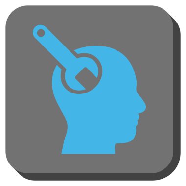 Beyin aracı kare vektör simge yuvarlak