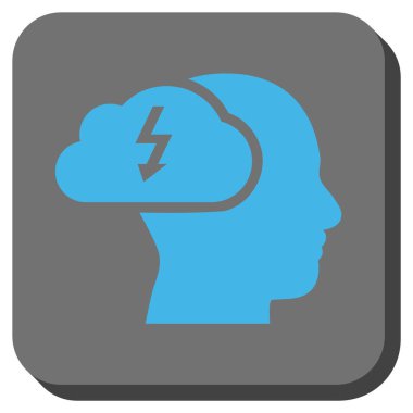 Beyin fırtınası yuvarlatılmış kare vektör simgesi