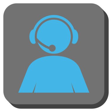 Çağrı Merkezi operatörü yuvarlak kare vektör simgesi