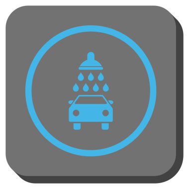 Araba duş yuvarlak kare vektör simgesi