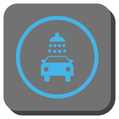 Araba duş yuvarlak kare vektör simgesi