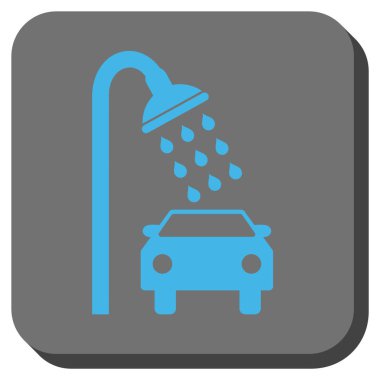 Araba duş yuvarlak kare vektör simgesi