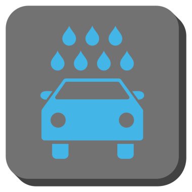 Araba duş yuvarlak kare vektör simgesi