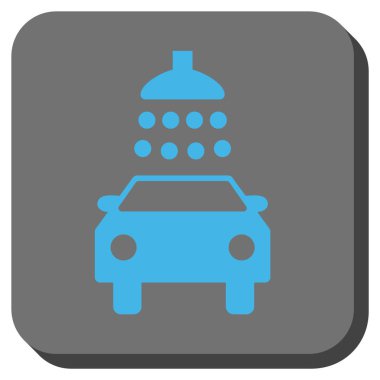 Araba duş yuvarlak kare vektör simgesi