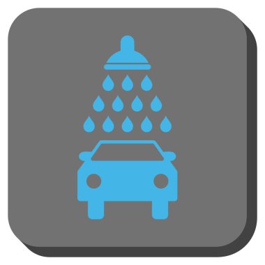 Araba duş yuvarlak kare vektör simgesi