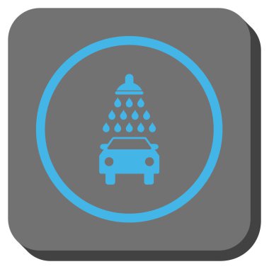 Araba duş yuvarlak kare vektör simgesi