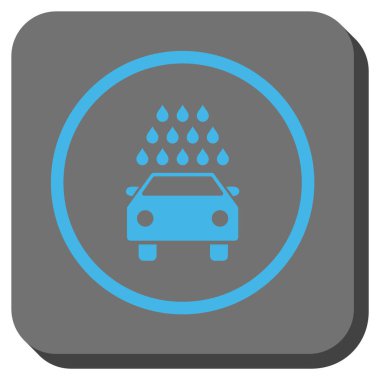 Oto yıkama yuvarlak kare vektör simgesi