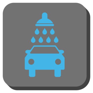 Oto yıkama yuvarlak kare vektör simgesi