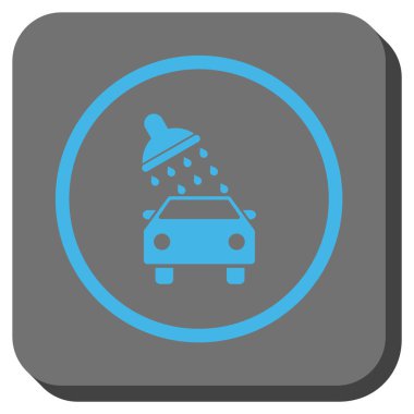 Oto yıkama yuvarlak kare vektör simgesi