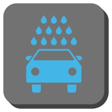 Oto yıkama yuvarlak kare vektör simgesi