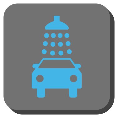 Oto yıkama yuvarlak kare vektör simgesi