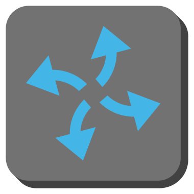 Santrifüj okları yuvarlak kare vektör simgesi