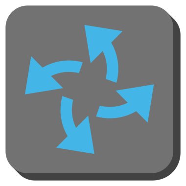 Santrifüj okları yuvarlak kare vektör simgesi