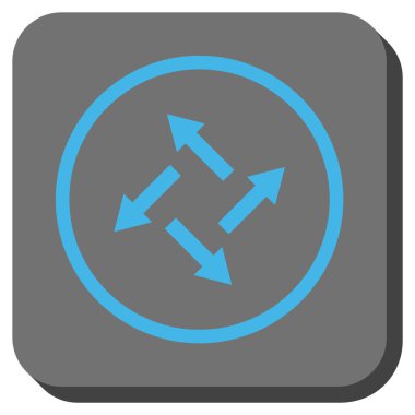 Santrifüj okları yuvarlak kare vektör simgesi