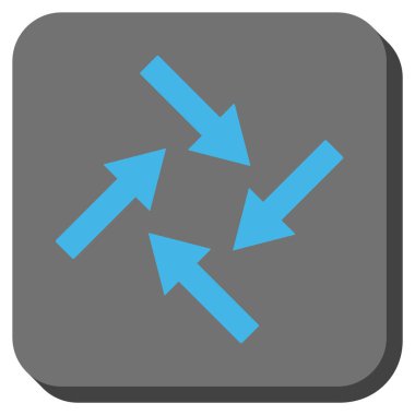 Merkezcil okları yuvarlak kare vektör simgesi