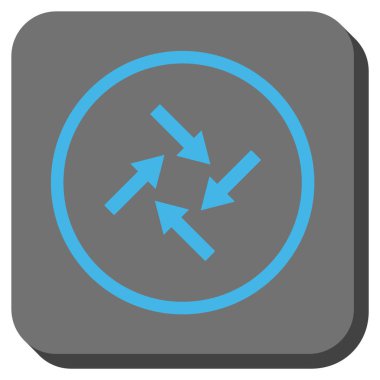 Merkezcil okları yuvarlak kare vektör simgesi