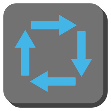 Dolaşım okları yuvarlak kare vektör simgesi