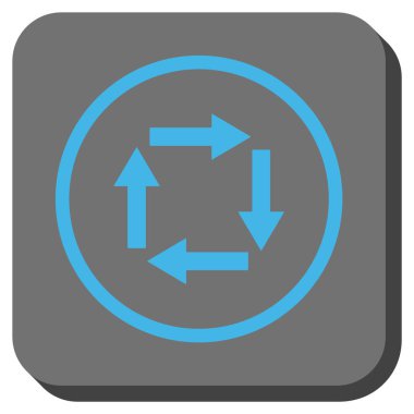 Dolaşım okları yuvarlak kare vektör simgesi