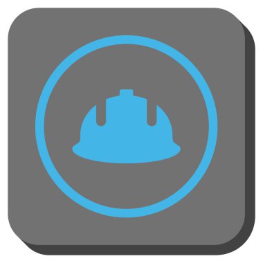 Kare vektör simge inşaat kask yuvarlak