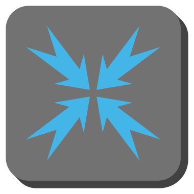 Sıkıştırma OK yuvarlak kare vektör simgesi