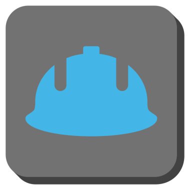 Kare vektör simge inşaat kask yuvarlak