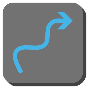 Eğri ok yuvarlak kare vektör simgesi