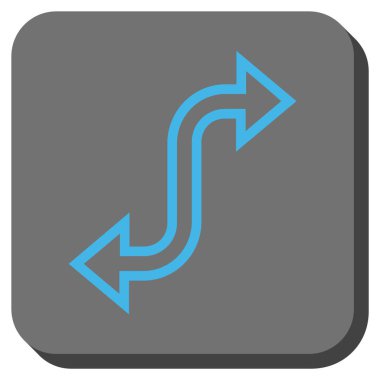 Eğri Exchange ok yuvarlak kare vektör simgesi