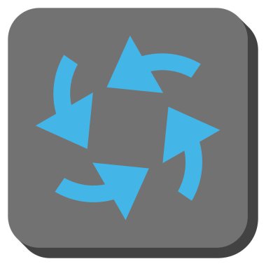 Siklon okları yuvarlak kare vektör simgesi