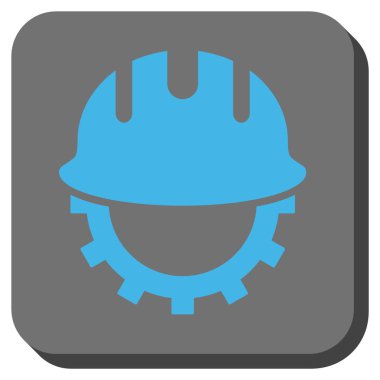 Geliştirme Hardhat yuvarlak kare vektör simgesi