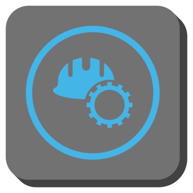 Geliştirme Hardhat yuvarlak kare vektör simgesi