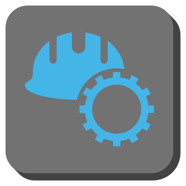 Geliştirme Hardhat yuvarlak kare vektör simgesi