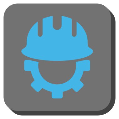 Geliştirme Hardhat yuvarlak kare vektör simgesi