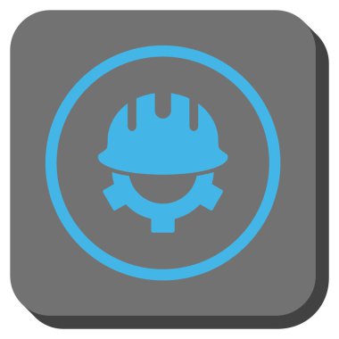 Geliştirme kask yuvarlak kare vektör simgesi