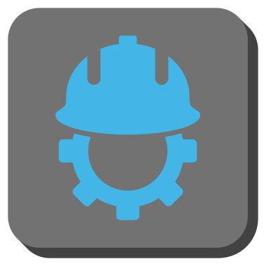 Geliştirme kask yuvarlak kare vektör simgesi