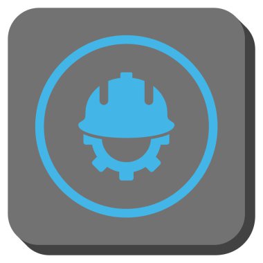 Geliştirme kask yuvarlak kare vektör simgesi