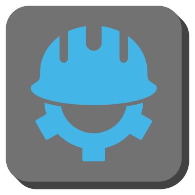 Geliştirme kask yuvarlak kare vektör simgesi