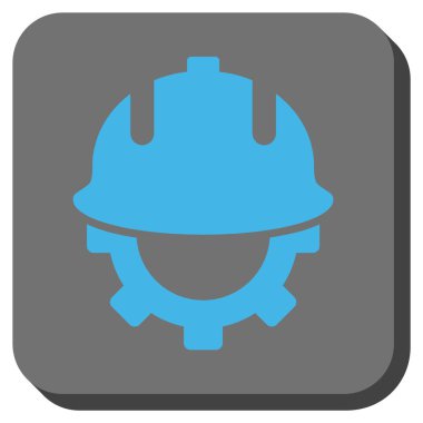 Geliştirme kask yuvarlak kare vektör simgesi