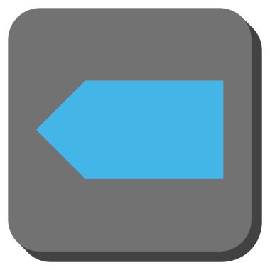 Yön sol yuvarlak kare vektör simgesi