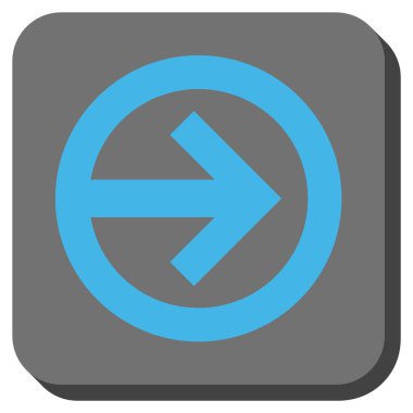 Yön sağ yuvarlak kare vektör simgesi