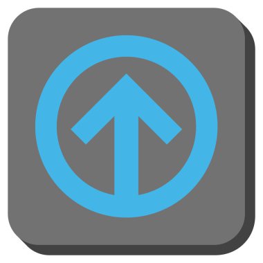 Yön yukarı yuvarlak kare vektör simgesi