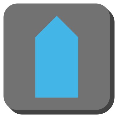 Yön yukarı yuvarlak kare vektör simgesi