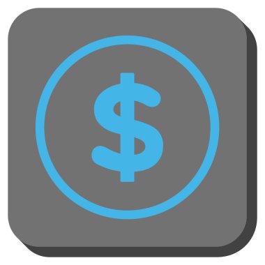 Doları yuvarlatılmış kare vektör simgesi