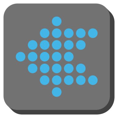 Noktalı ok sol yuvarlak kare vektör simgesi