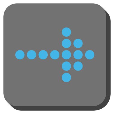 Noktalı ok sağ yuvarlak kare vektör simgesi