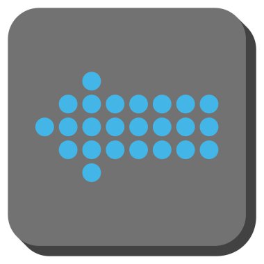 Noktalı ok sol yuvarlak kare vektör simgesi