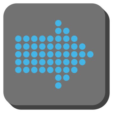 Noktalı ok sağ yuvarlak kare vektör simgesi