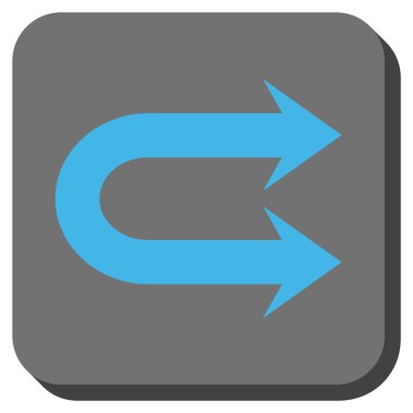 Çift sağ ok yuvarlak kare vektör simgesi