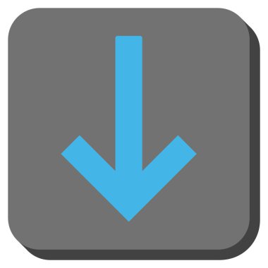 Aşağı ok yuvarlak kare vektör simgesi