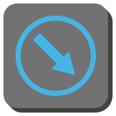 Aşağı doğru yuvarlak ok yuvarlatılmış kare vektör simgesi